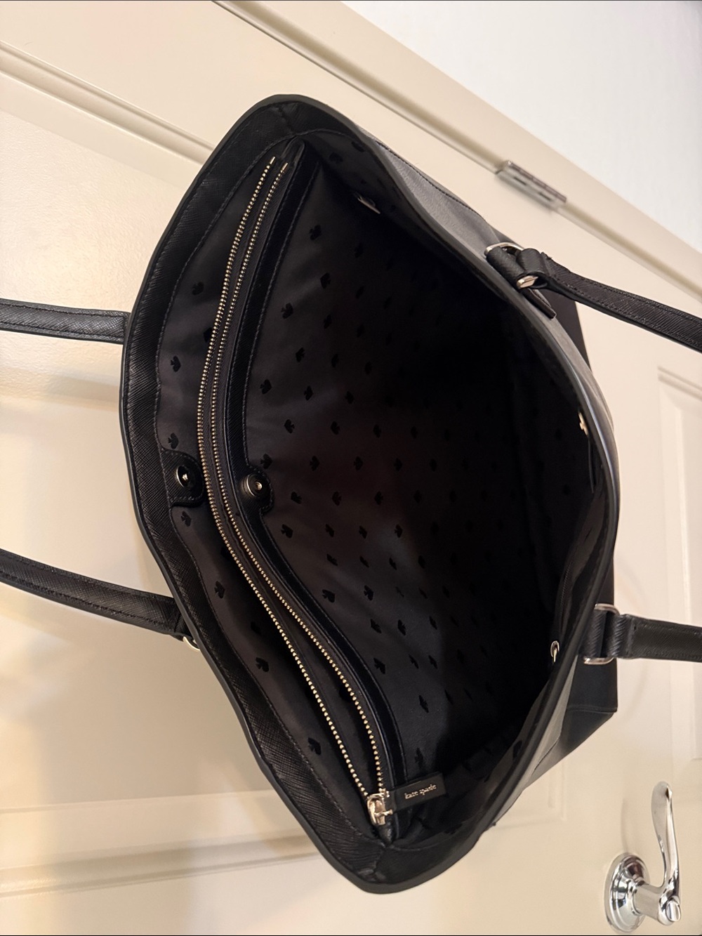 kate spade Perry Black Saffiano Leather Laptop Tote - Picture 5 of 10